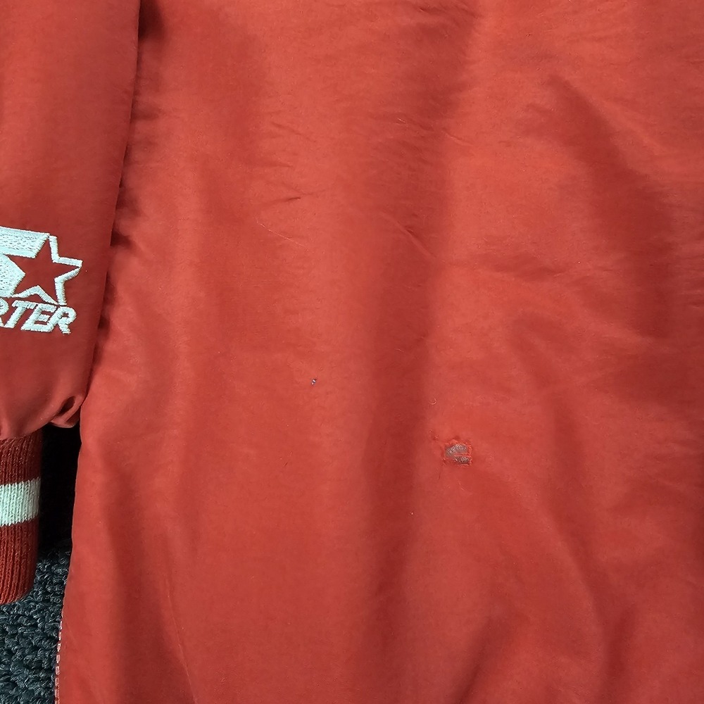 Vintage Starter San Francisco 49ers Jacket Mens Large Red Full Zip Hooded 90s - Picture 11 of 15